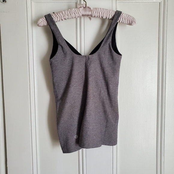 Lululemon Heather Grey V-neck Tank - Picture 3 of 5